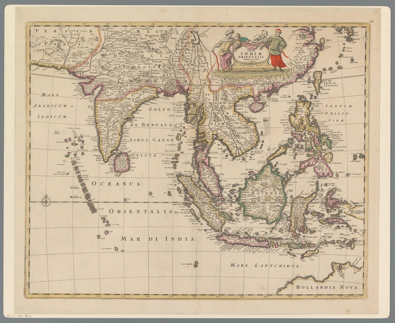 Mapa da Indonésia
Tabula Indiae Orientalis (título sobre o objecto) de Joannes L