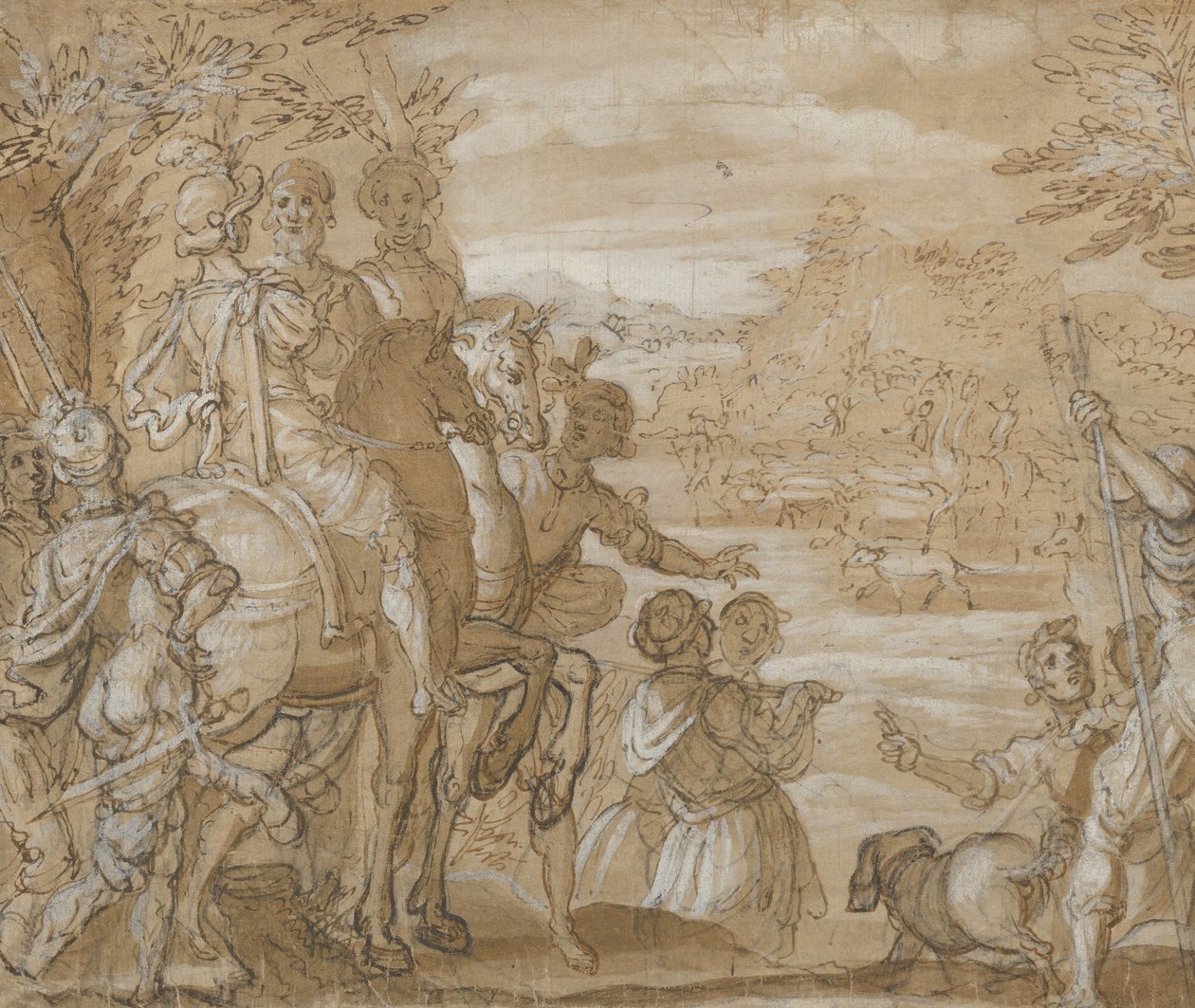 Um Grupo de Caça, c. 1555-65. de Joannes Stradanus