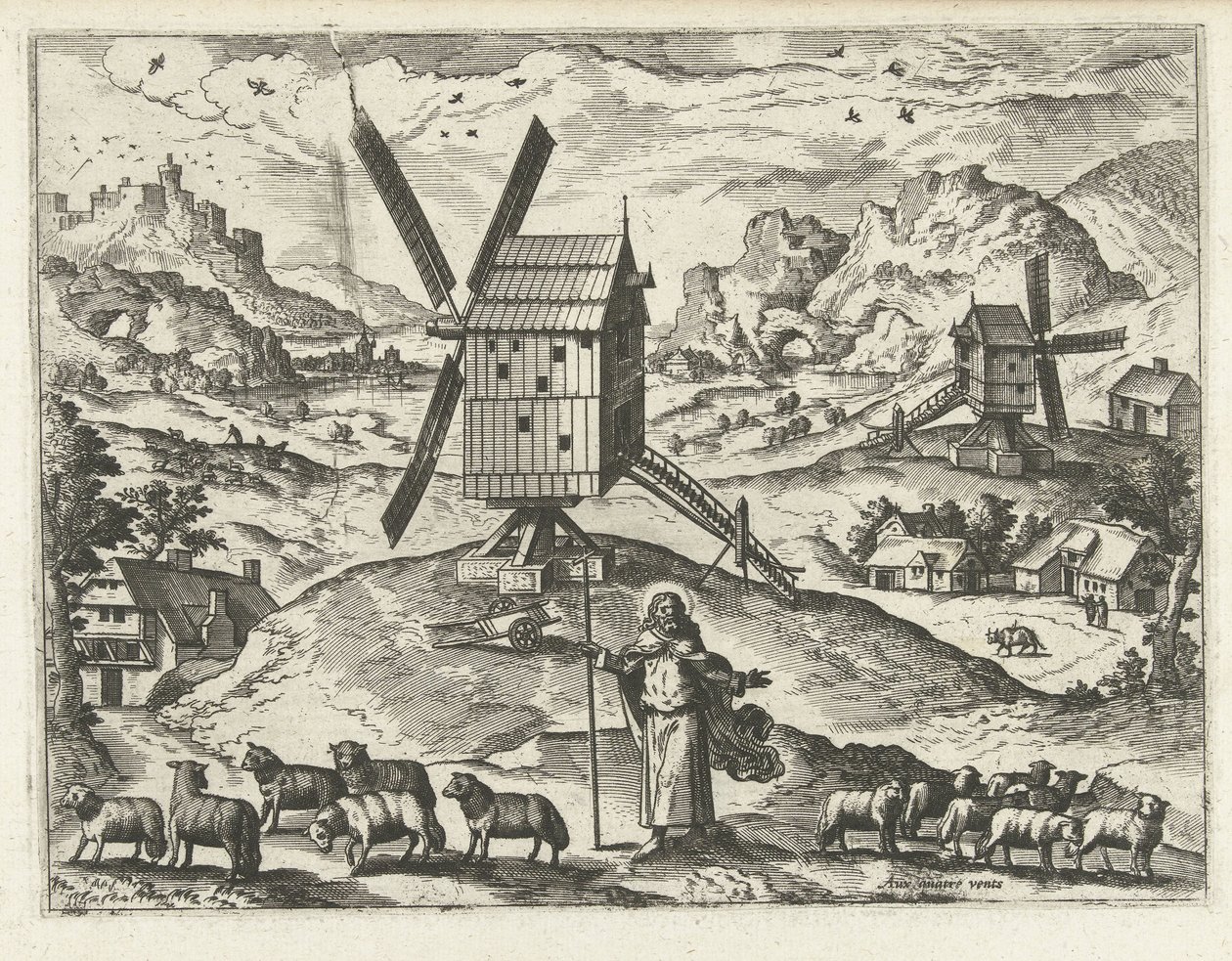 Paisagem com Cristo como Bom Pastor
Paisagens, paisagens marinhas e paisagens urbanas imaginativas (título da série) de Joannes van Doetechum (I) (attributed to)