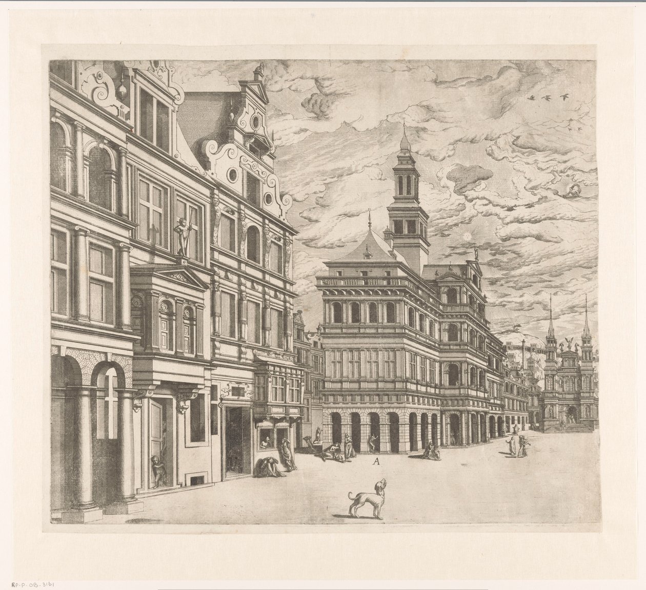 Vista de uma praça com construções monumentais de Joannes van Doetechum (I)