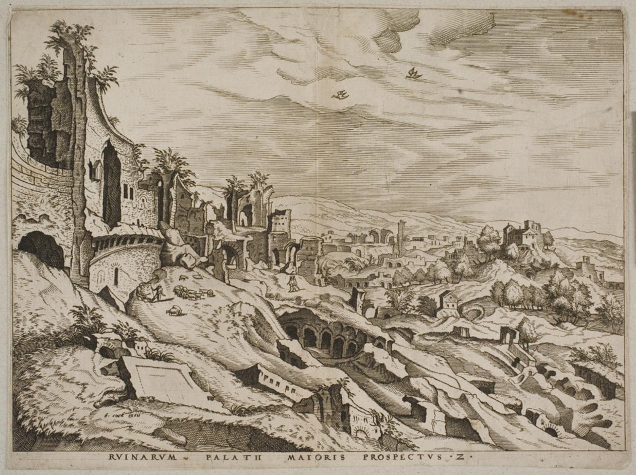 Outra vista das ruínas do Monte Palatino de Joannes van Doetecum I