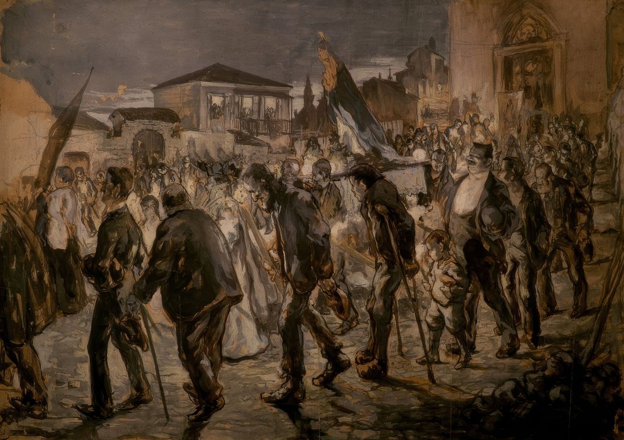 Partida de uma procissão de Joaquim Mir i Trinxet