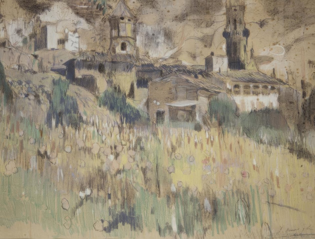 Paisagem perto de Maspujols de Joaquim Mir i Trinxet