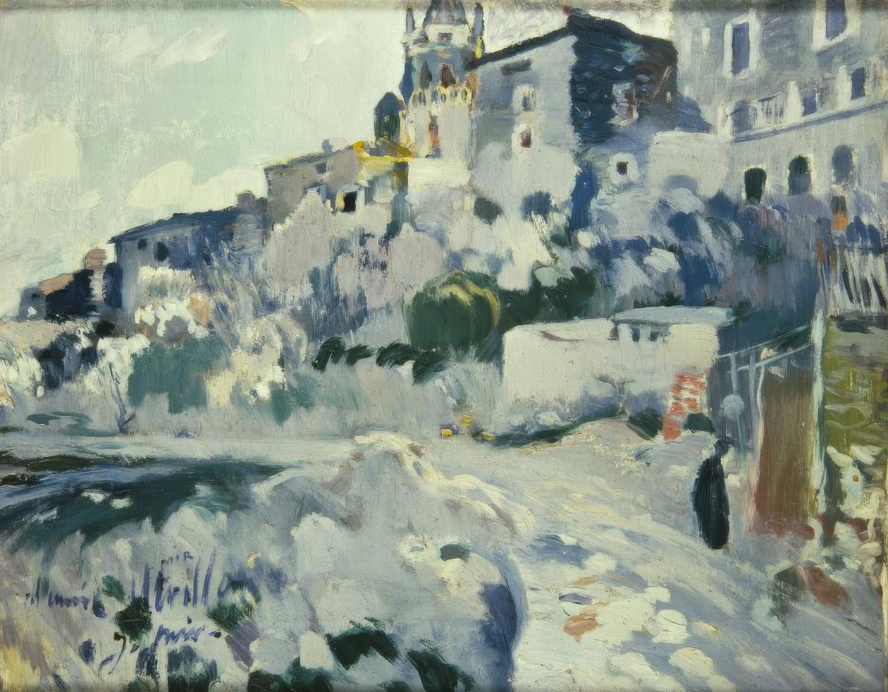 Pintura dedicada ao Utrillo de Joaquim Mir i Trinxet