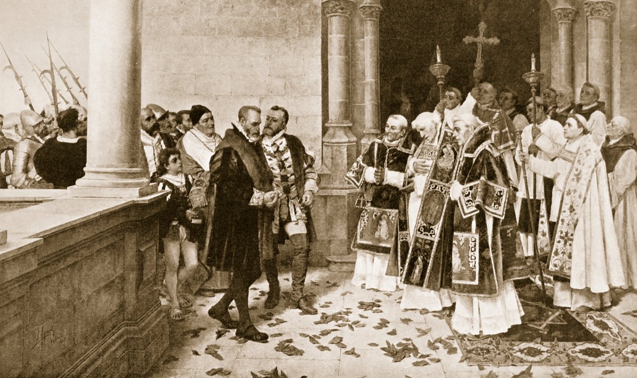 Charles V Entrando em um mosteiro em St. Yuste de Joaquin Agrasot y Juan