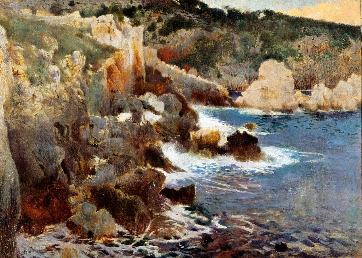 Enseada encantada (Mallorca, Mallorca). Pintura de Joaquim Mir i Trinxet (1873-1940), cerca de 1901. Óleo sobre tela. Barcelona, Museu Nacional de Arte da Catalunha. de Joaquin Mir Trinxet