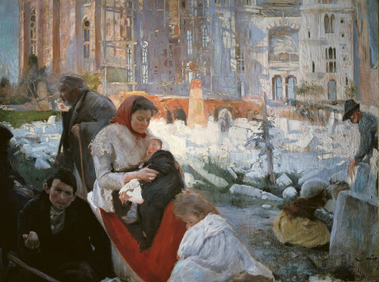 "A catedral dos pobres", pintura de Joaquim i Trinxet de Joaquin Mir Trinxet