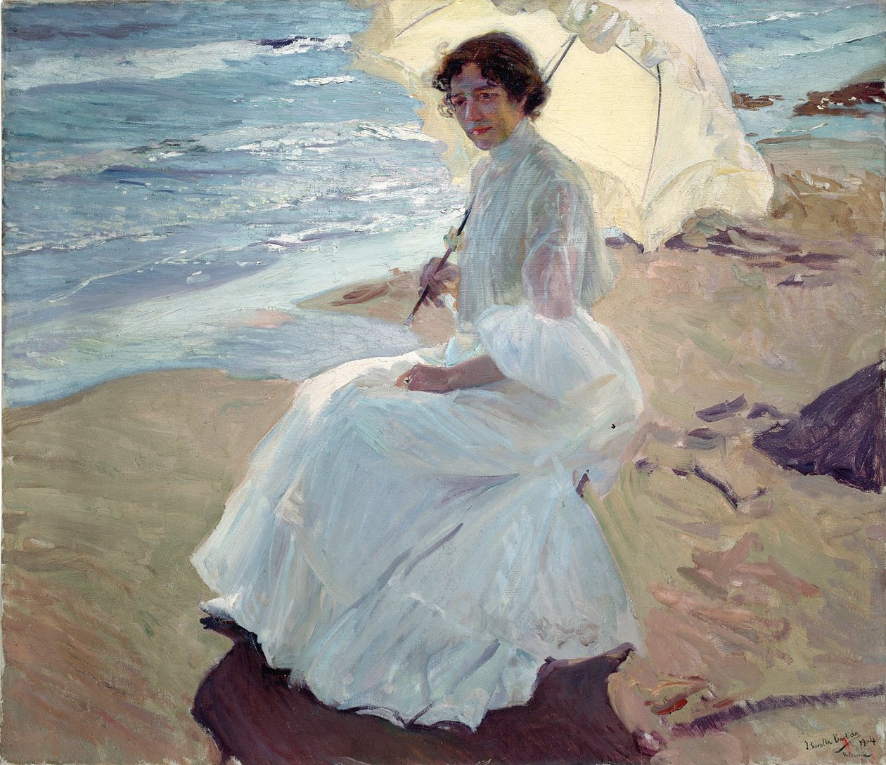 Clotilde na praia de Joaquín Sorolla