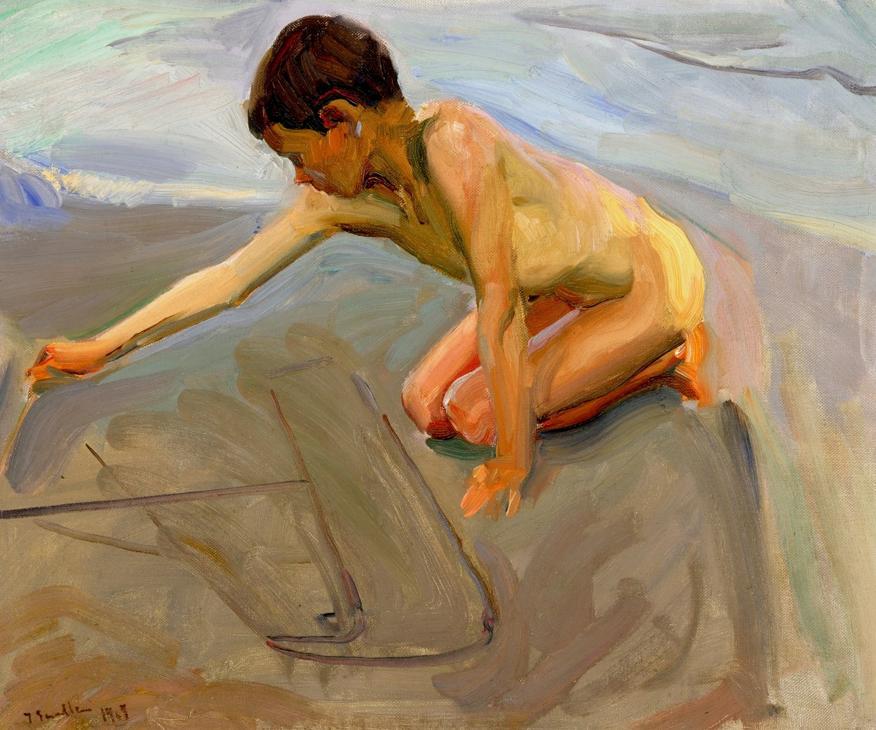 Desenho na areia de Joaquín Sorolla