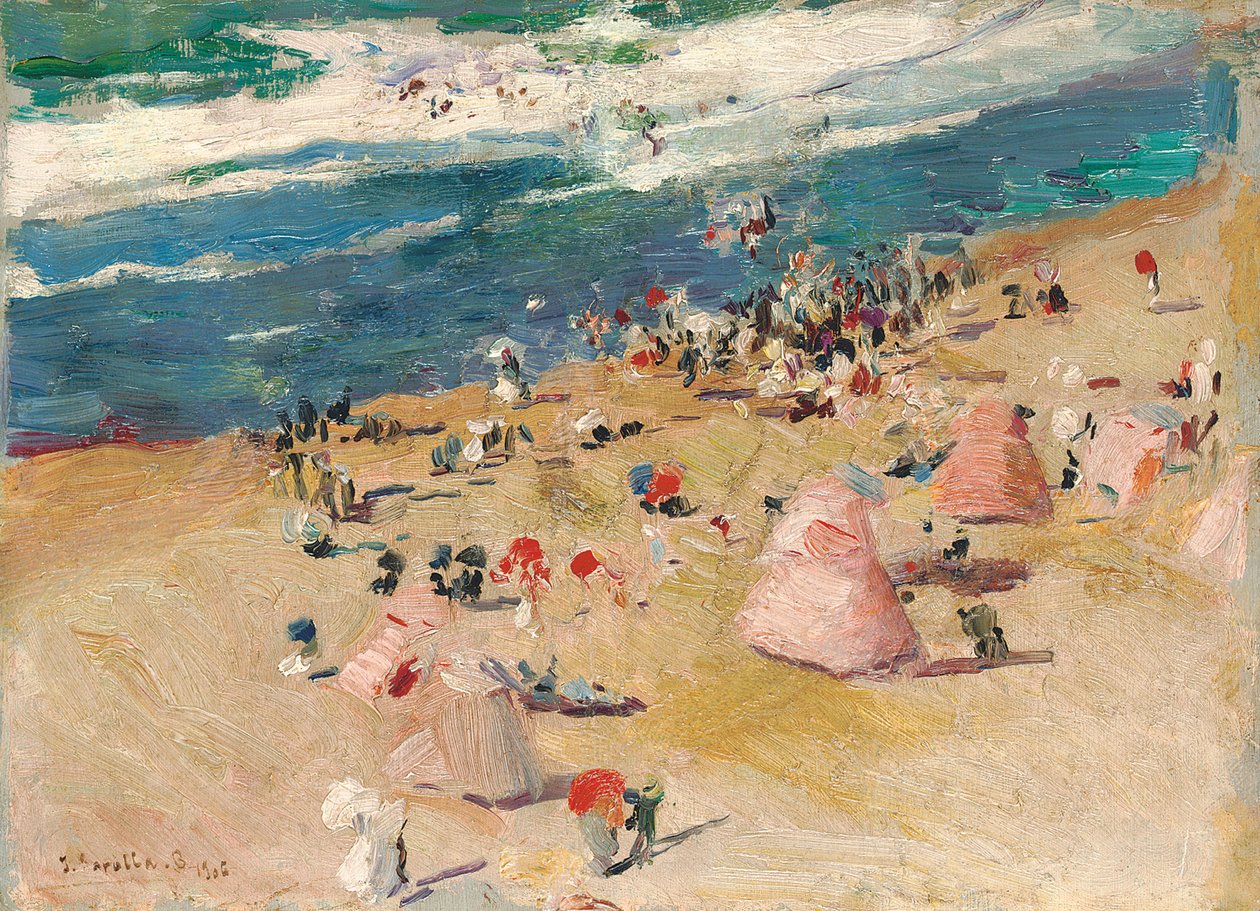 Praia em Biarritz, 1906 de Joaquín Sorolla