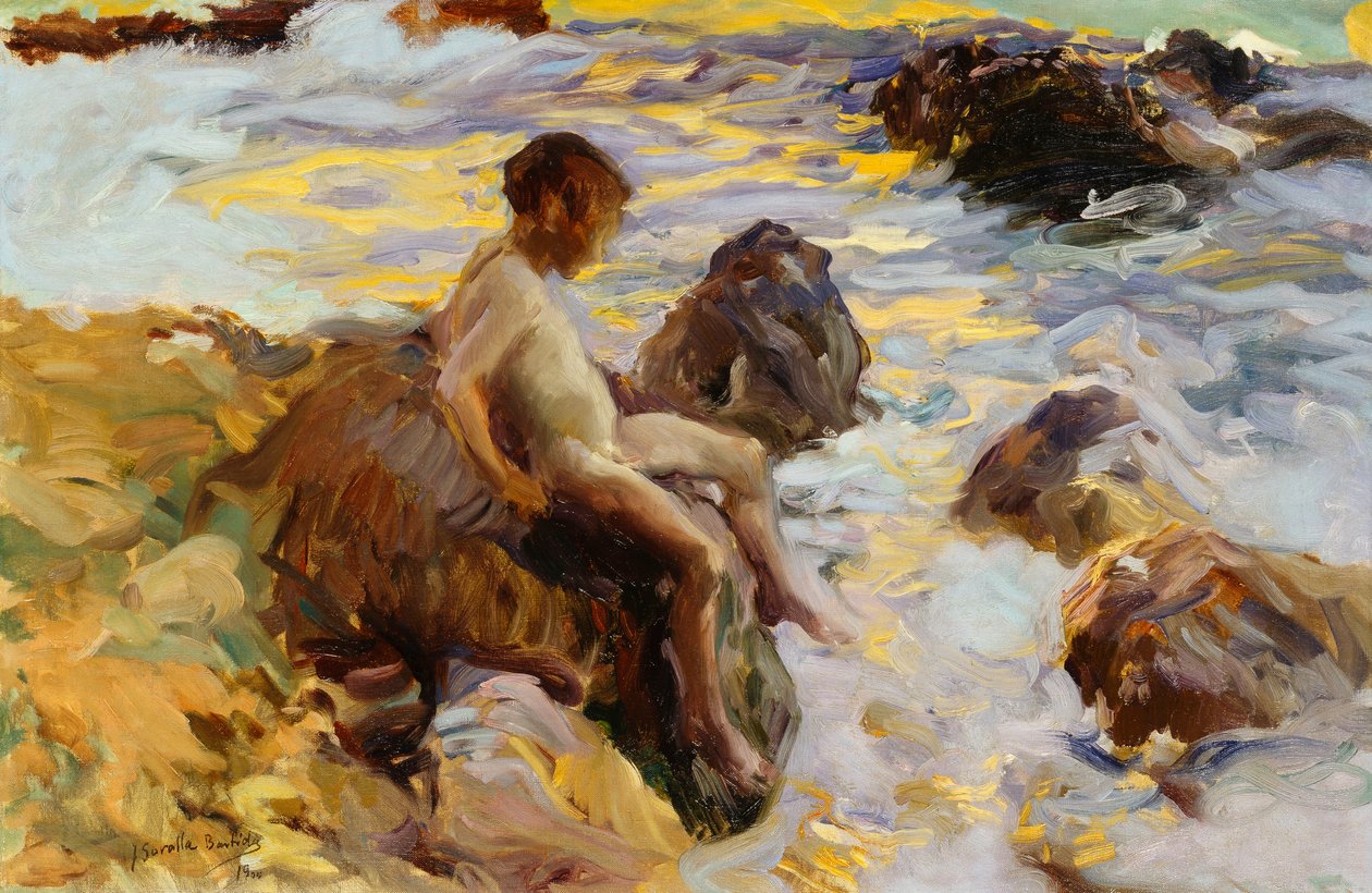 Menino nos disjuntores, Javea, 1900 de Joaquín Sorolla