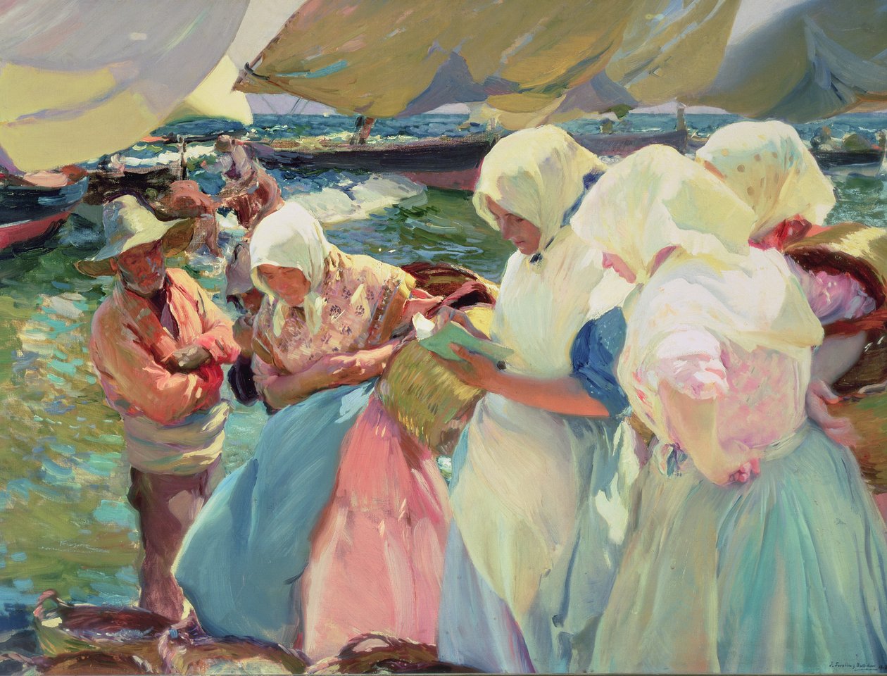 Pescadoras na praia de Joaquin Sorolla y Bastida