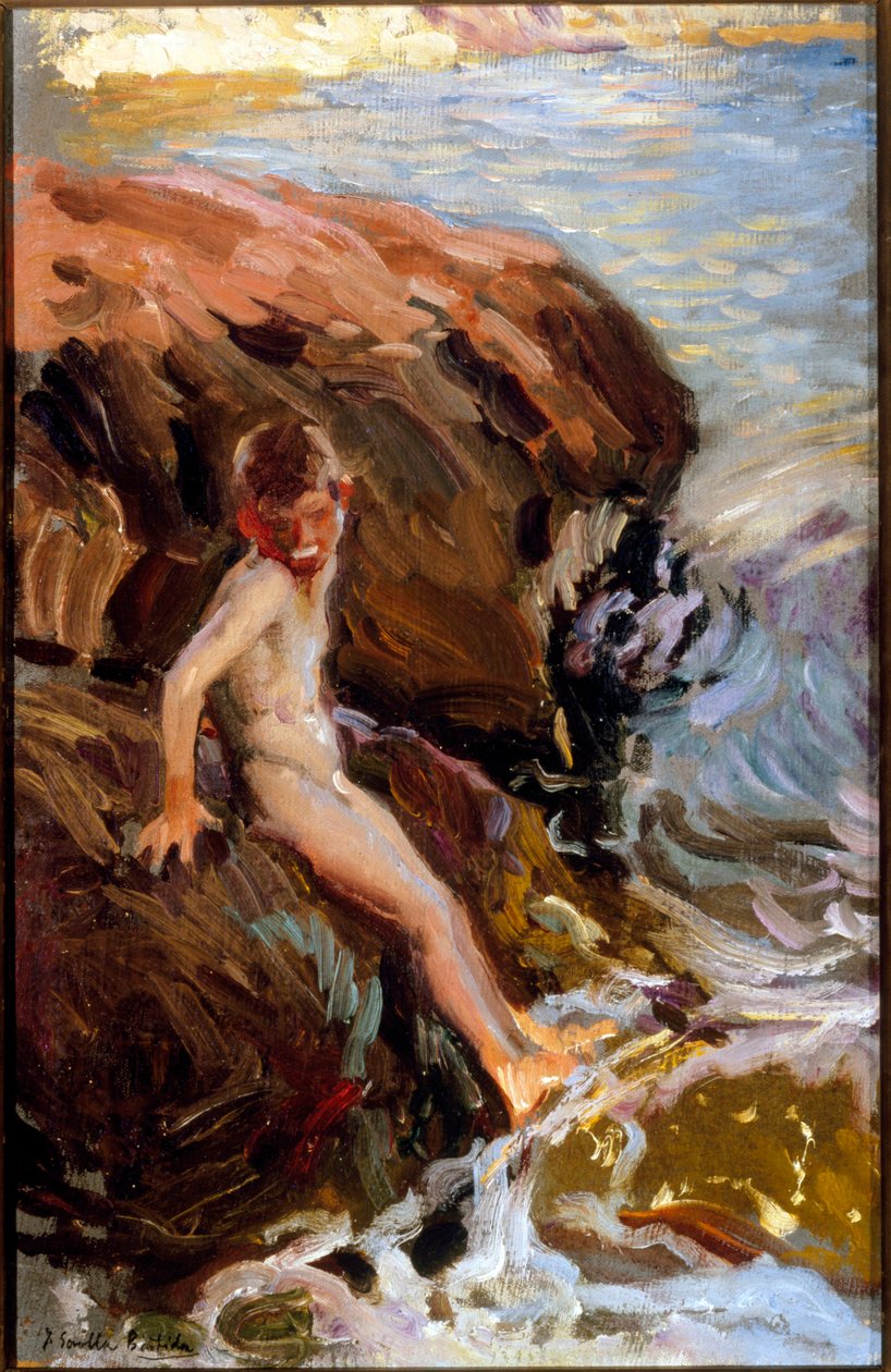 Rapaz nas rochas Jarea . Pintura de Joaquin Sorolla y Bastida,(1863-1923) Huile sur toile; Collection privee. de Joaquin Sorolla y Bastida