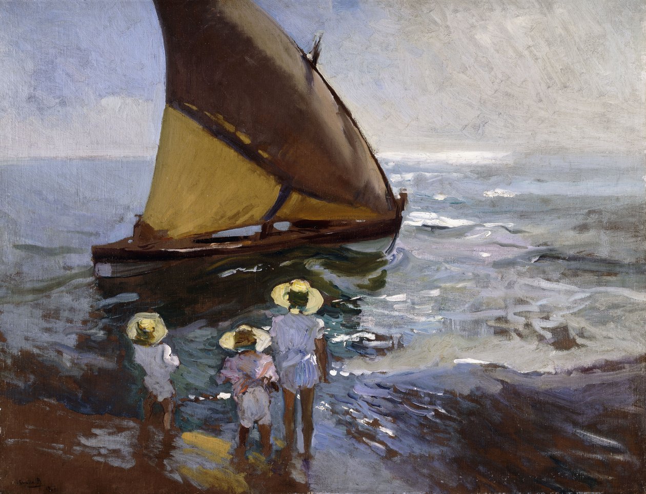 Na praia, Valência; Na praia, Valência, 1907 de Joaquín Sorolla