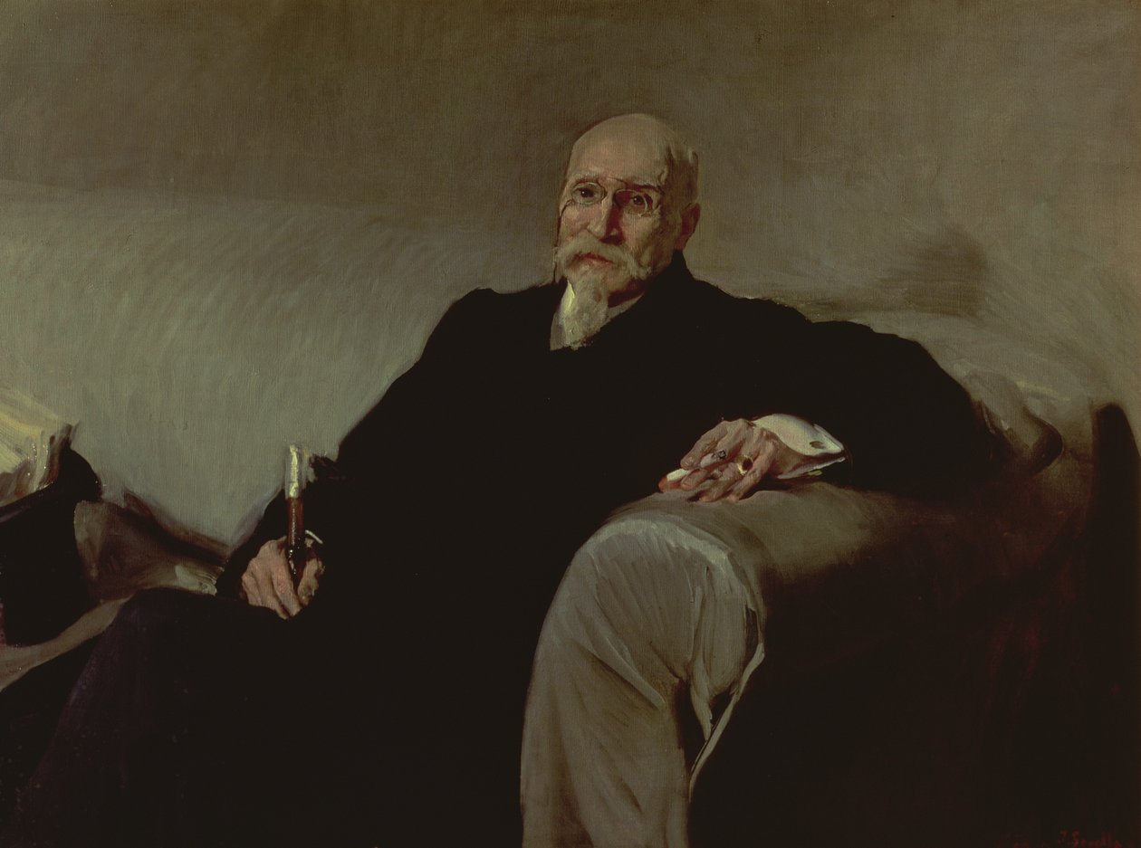 Retrato de Jose Echegaray y Eizaguire (1832-1916) matemático e dramaturgo espanhol de Joaquin Sorolla y Bastida