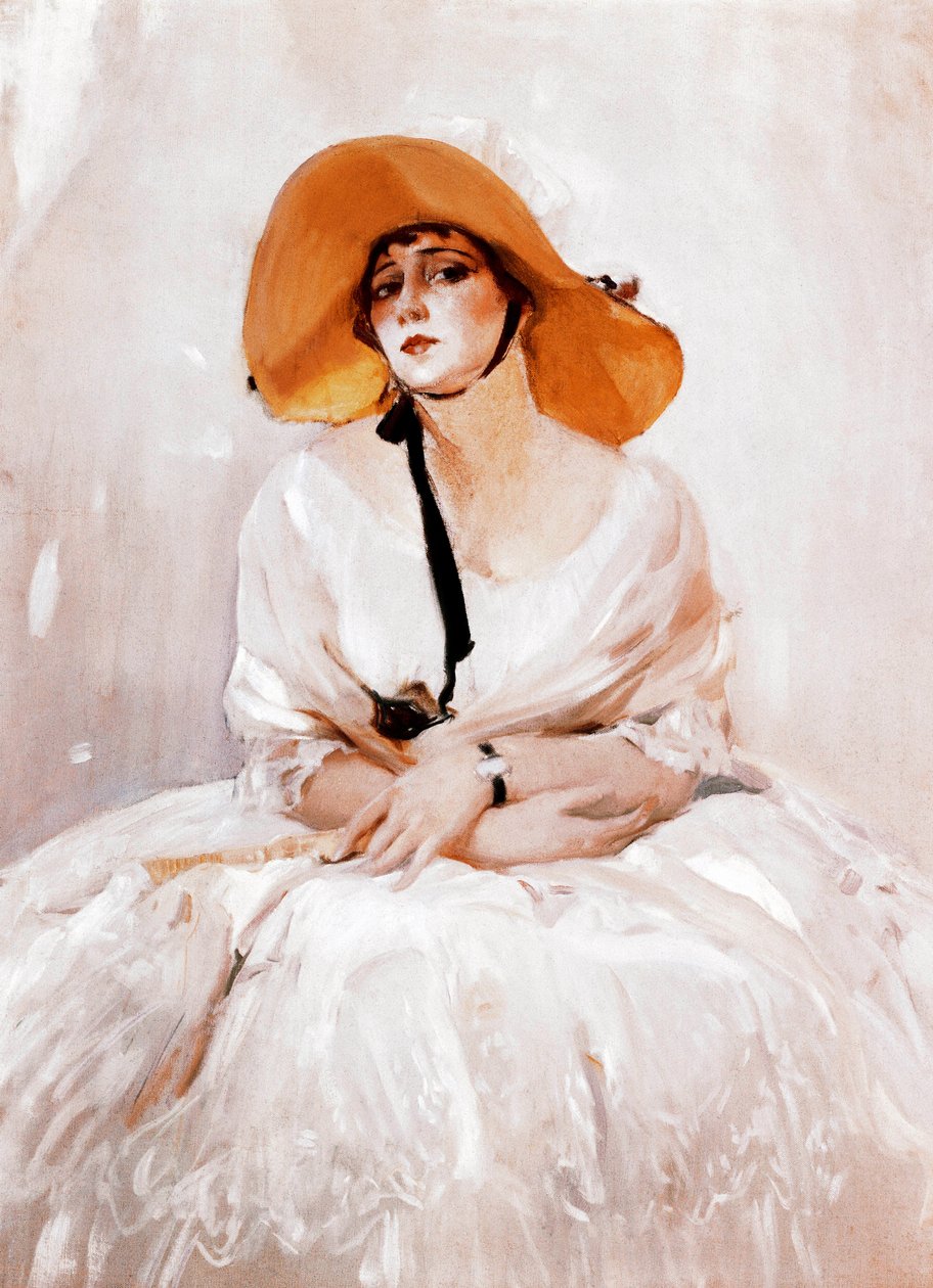 Retrato de Raquel Meller (1888-1962), cantora e atriz espanhola. Detalhe. Pintura de Joaquin Sorolla (1863-1923). 1919. Madrid. Museu Sorolla. de Joaquín Sorolla