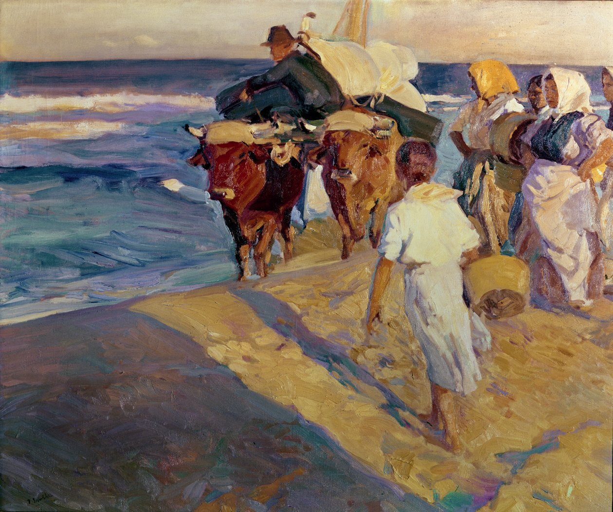 Reboque no barco, Praia de Valência de Joaquin Sorolla y Bastida