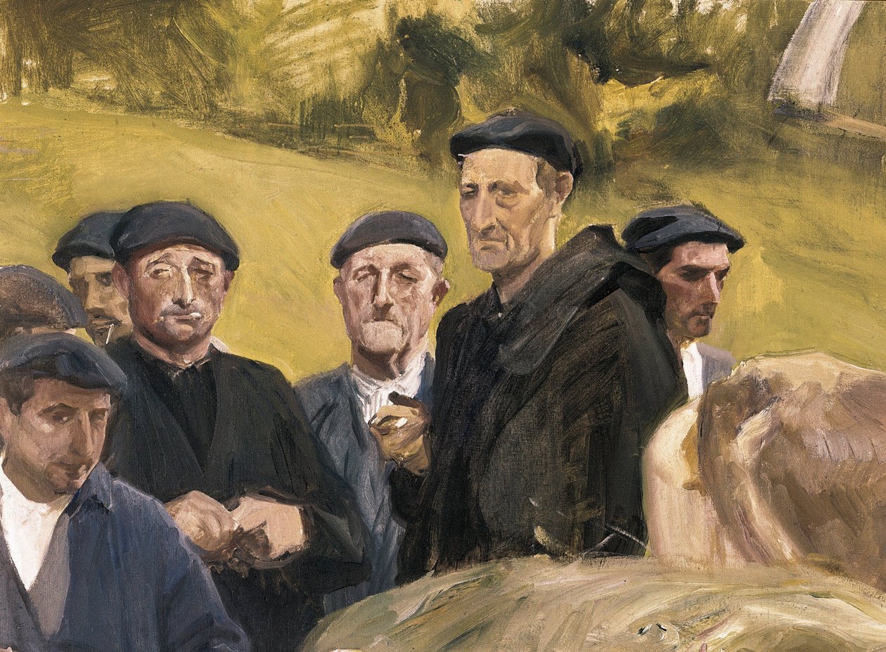 Tipos de Guipuzcoa. Pintura por Joaquin SOROLLA (1863-1923) Óleo sobre tela. Coleção privada. de Joaquín Sorolla