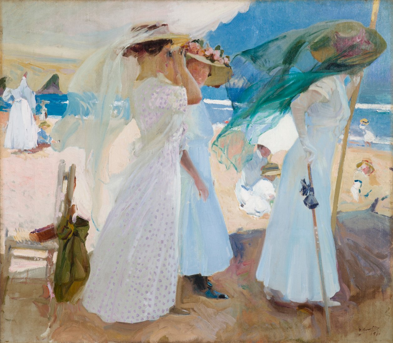 Sob o toldo, Zarautz de Joaquin Sorolla y Bastida
