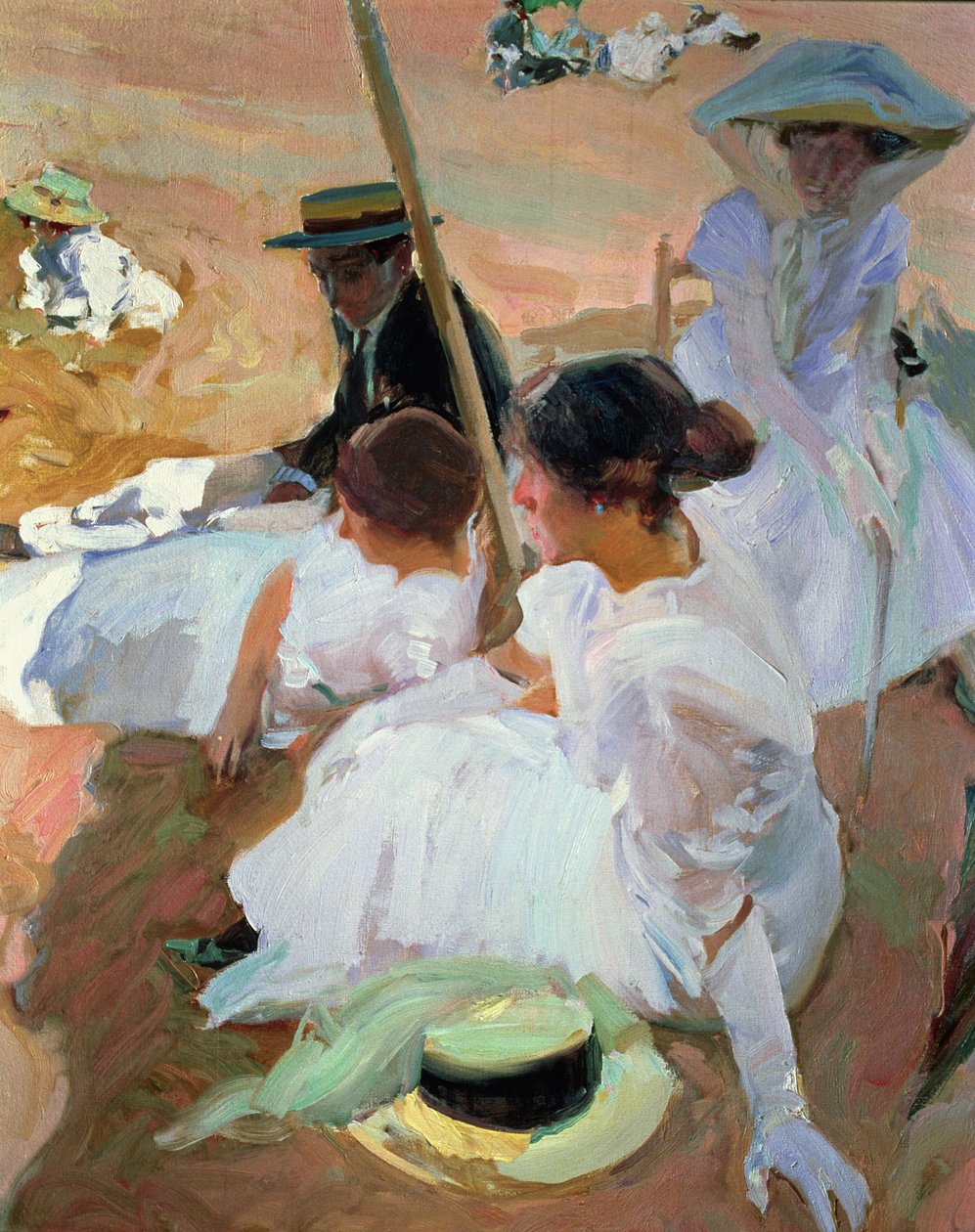 Sob o guarda-sol, Zarauz de Joaquin Sorolla y Bastida