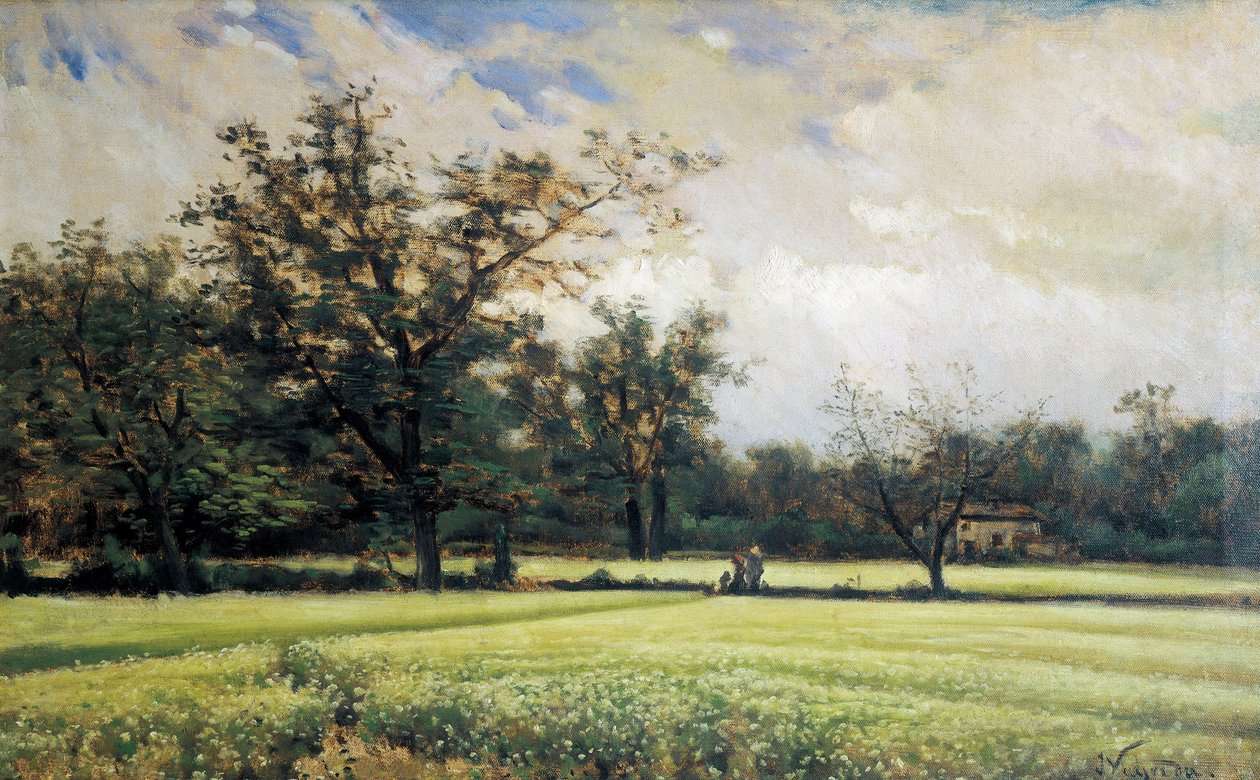 O trigo sarraceno está em flor. Pintura de Joaquim Vayreda i Vila (1843-1894). Óleo sobre tela, segunda metade do século XIX, arte espanhola. Museu de Montserrat (Espanha). de Joaquin Vayreda