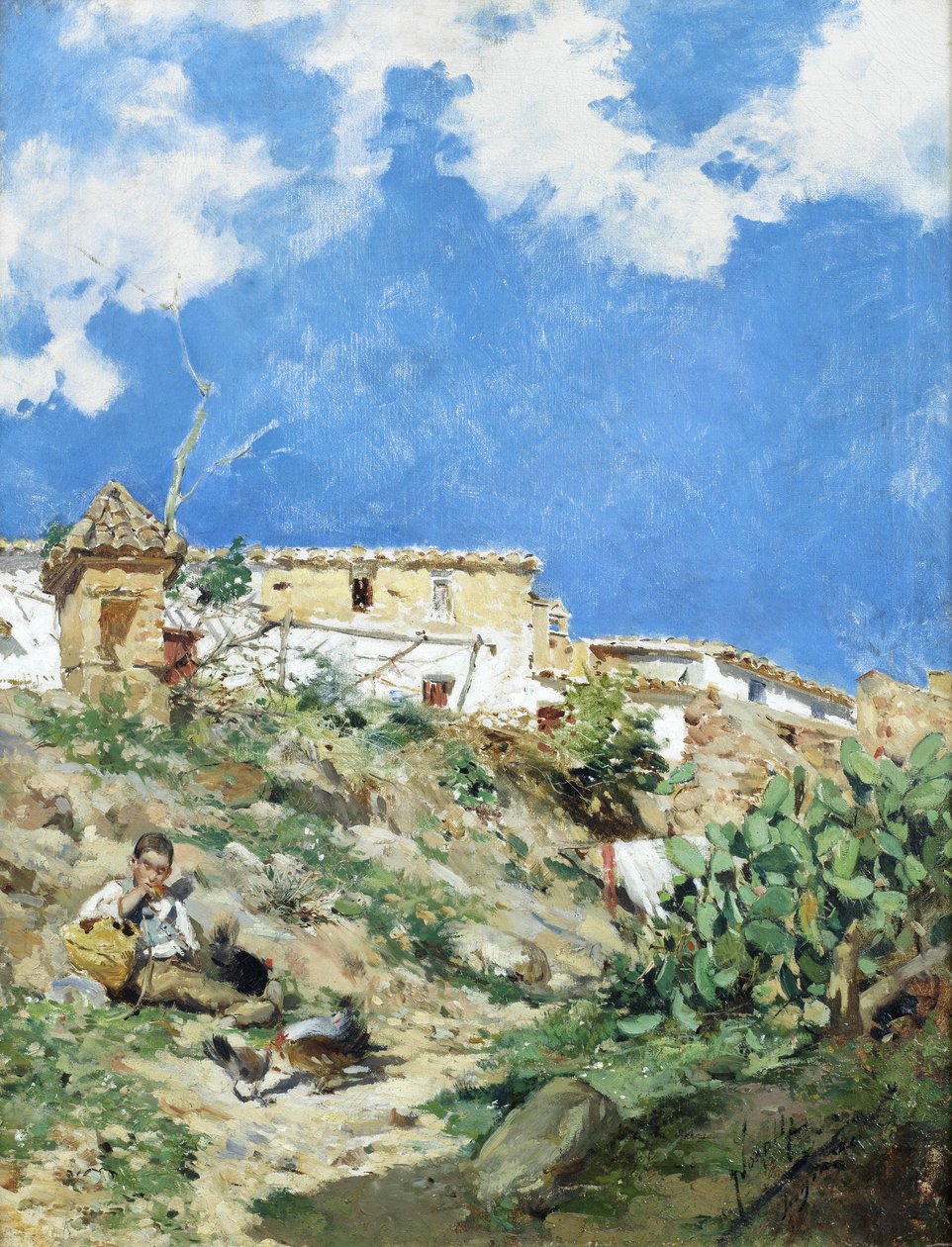 Uma paisagem com figura em Sagunto Valência de Joaquín Sorolla