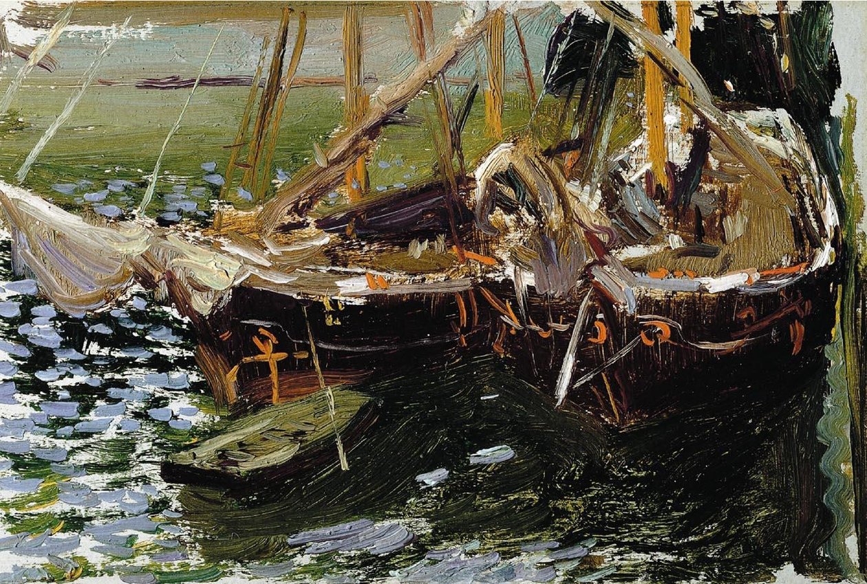 Barcos no porto de Joaquín Sorolla