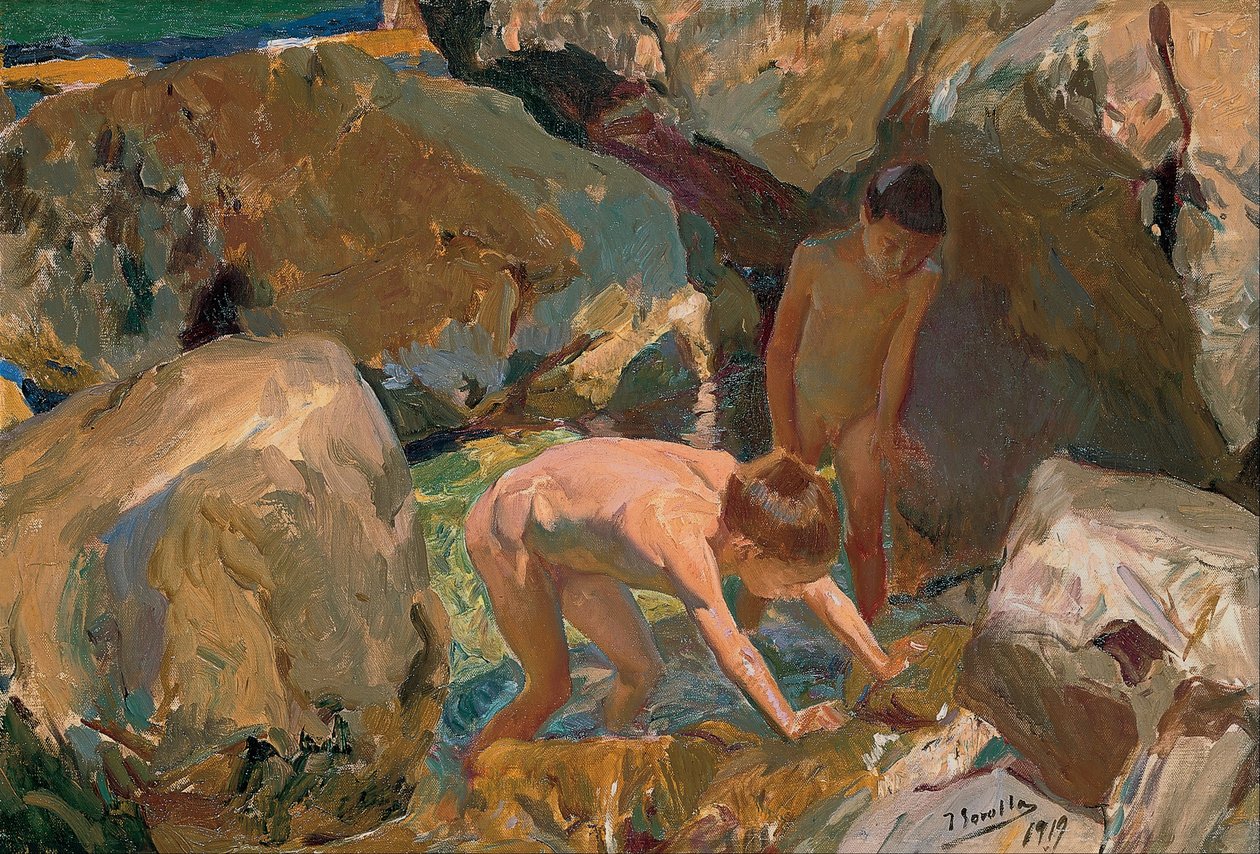 Crianças à procura de marisco de Joaquín Sorolla