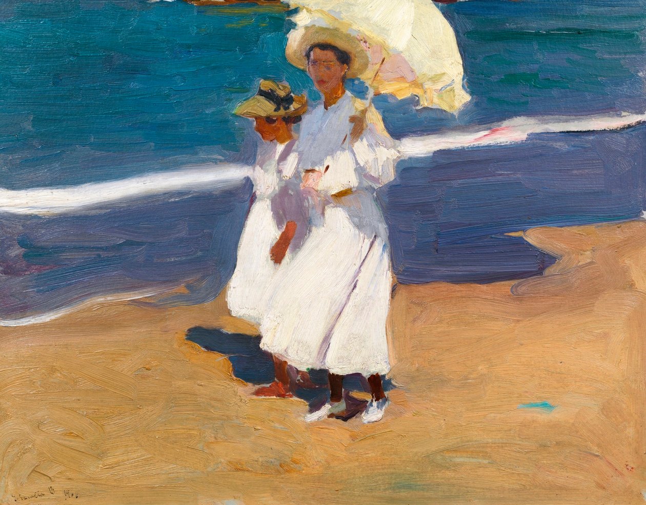 Na praia de Joaquín Sorolla