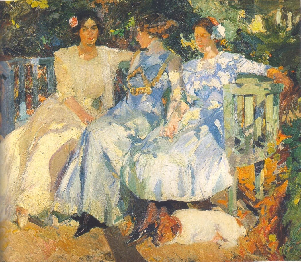 Minha esposa e filhas no jardim de Joaquín Sorolla