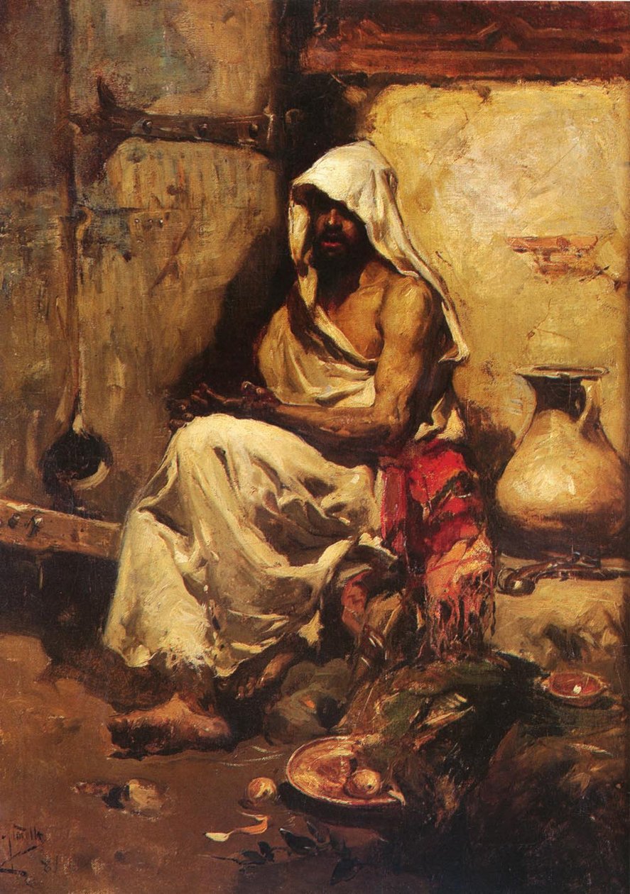 Um árabe examinando uma arma de Joaquín Sorolla