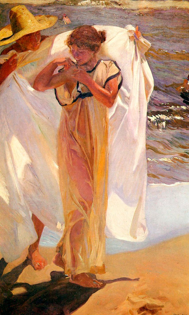 Depois do banho, 1908. de Joaquín Sorolla