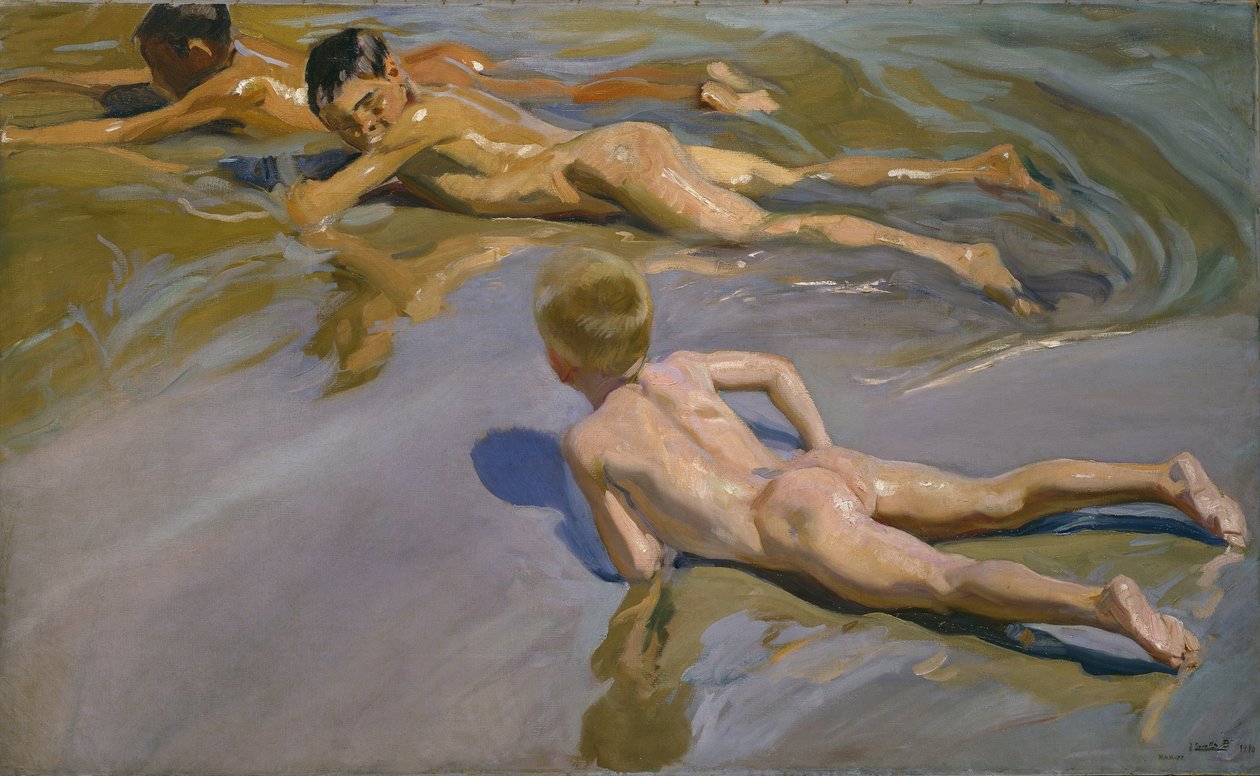 Meninos na praia, 1909 de Joaquín Sorolla
