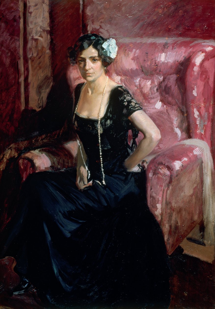Clotilde em vestido de noite de Joaquín Sorolla