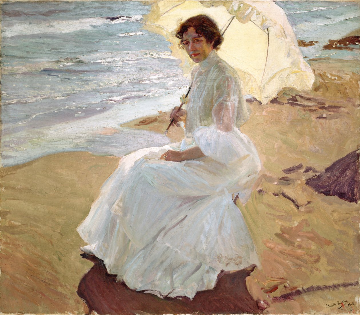 Clotilde na praia, 1904. de Joaquín Sorolla
