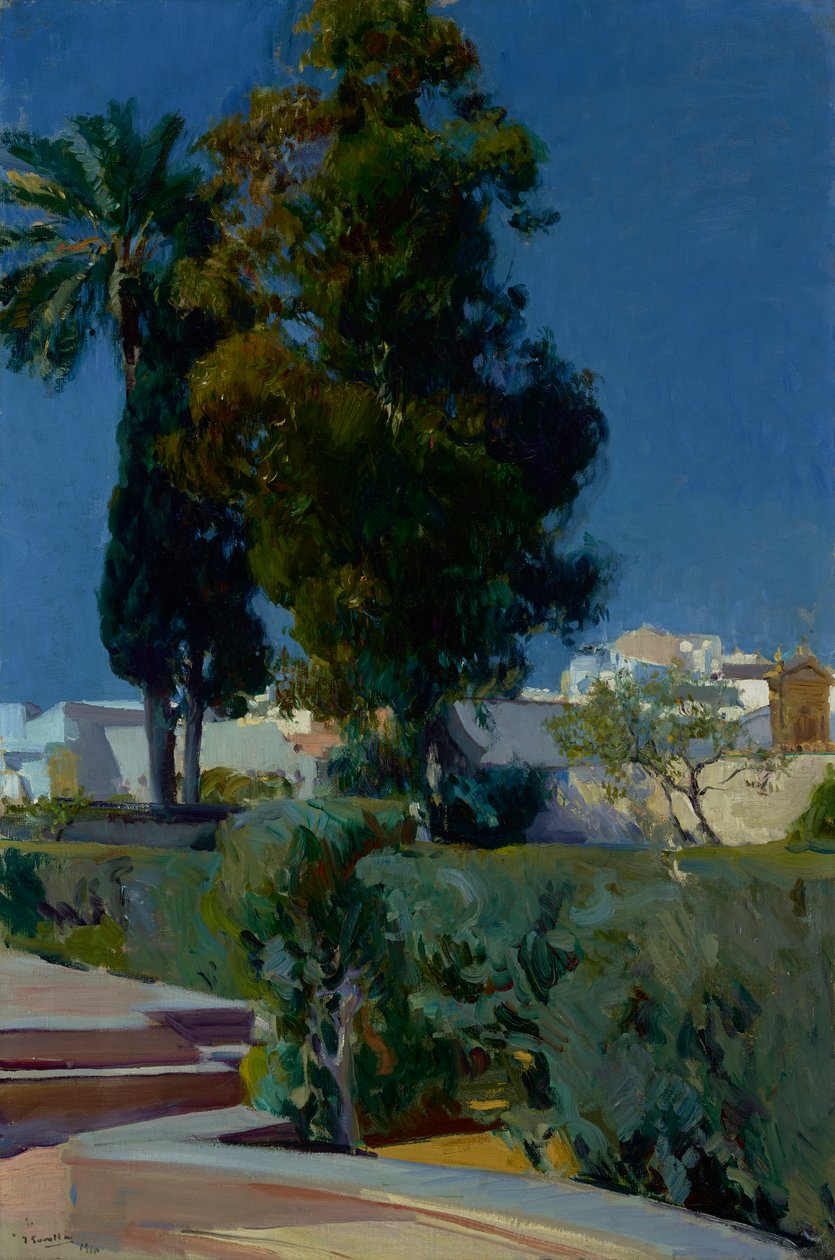 Esquina do Jardim, Alcazar, Sevilha, 1910 de Joaquín Sorolla