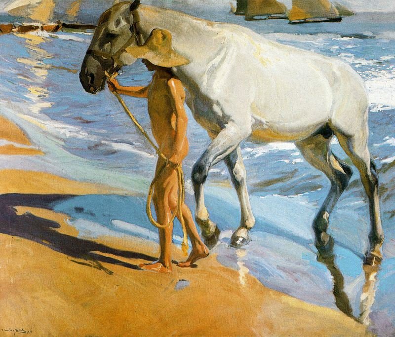 O banho de cavalo de Joaquín Sorolla