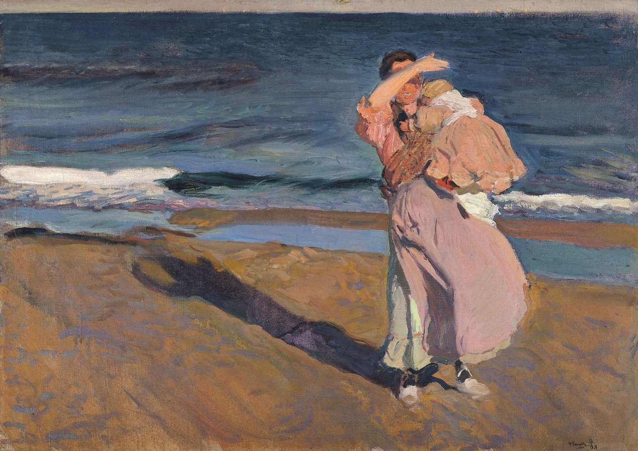 Pescadora com criança, Valência, 1908. de Joaquín Sorolla