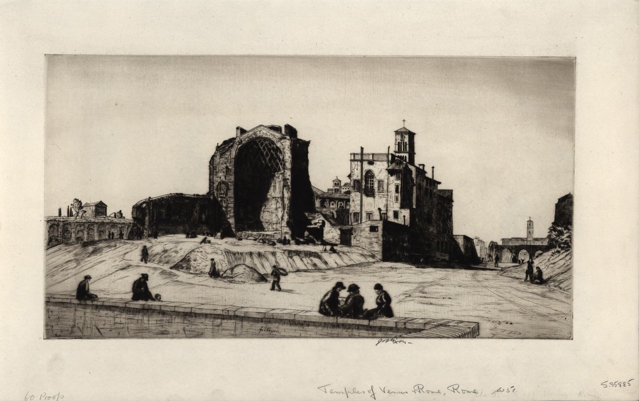 Templos de Vênus e Roma, Roma (drypoint) de Job Nixon