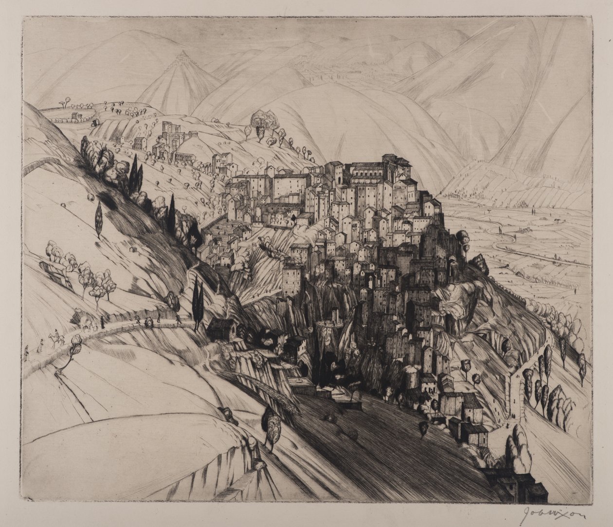 Vista, de, Anticoli, Corrado, (engraving, &, drypoint) de Job Nixon