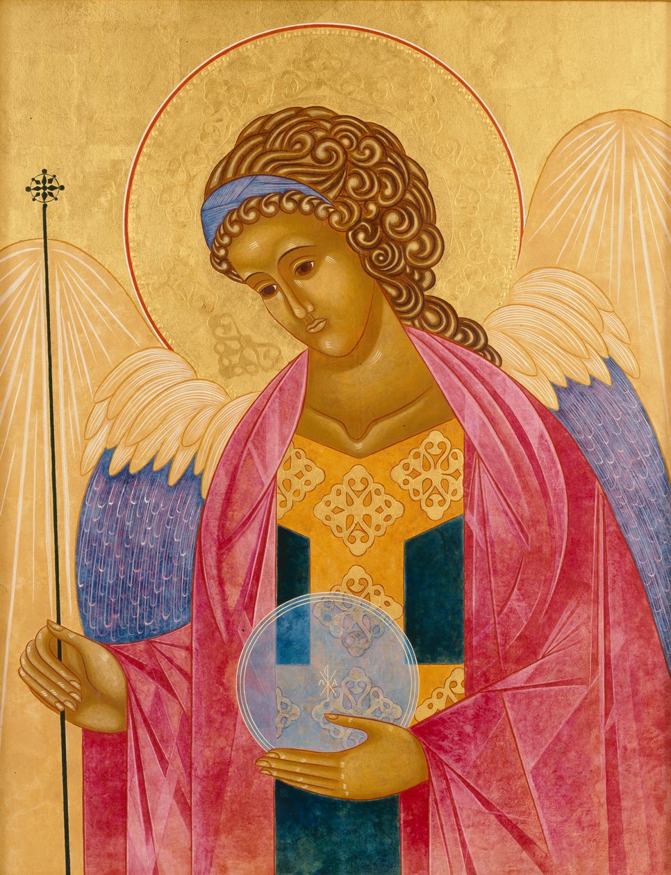 Arcanjo Miguel, 2003 (têmpera de ovo e ouro de 24 quilates sobre madeira) de Jodi Simmons