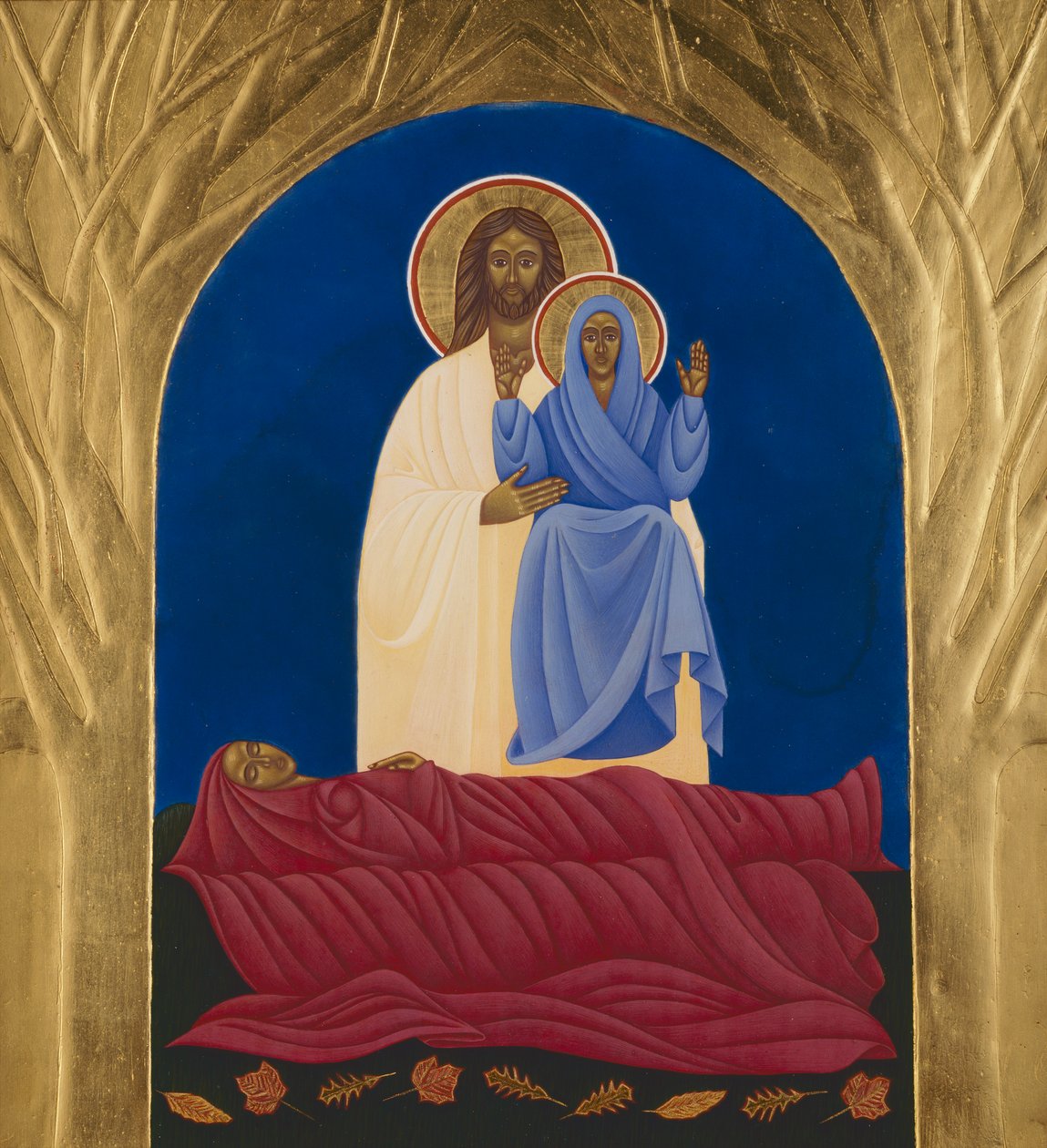 Dormição, 2006 (têmpera de ovo e ouro de 24k sobre madeira) de Jodi Simmons