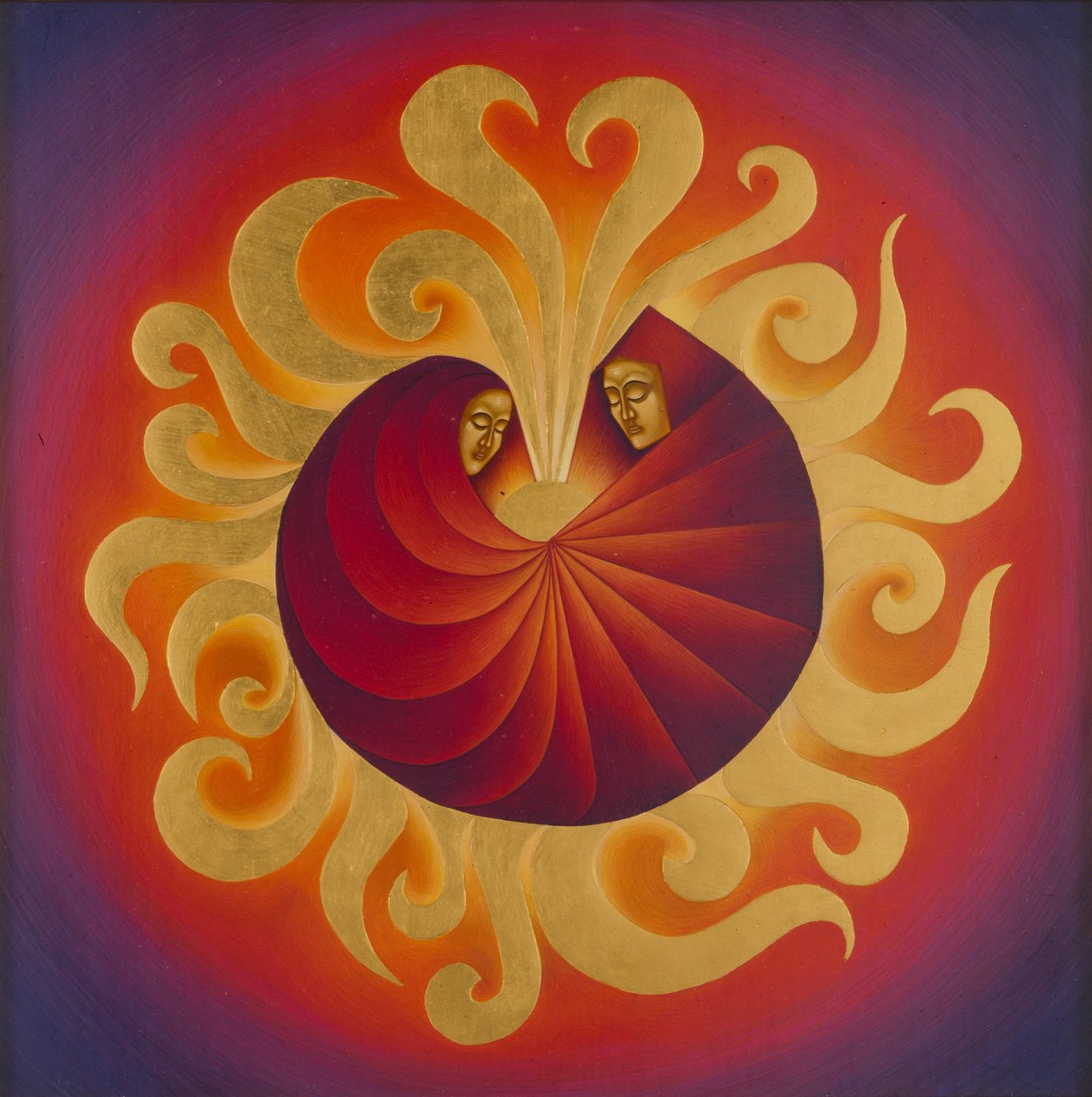 Natividade, 2005 (têmpera de ovo e ouro de 24k sobre madeira) de Jodi Simmons