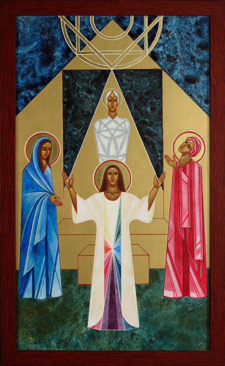 Ressurreição de Lázaro, 2011 (têmpera de ovo e ouro de 24 quilates sobre madeira) de Jodi Simmons