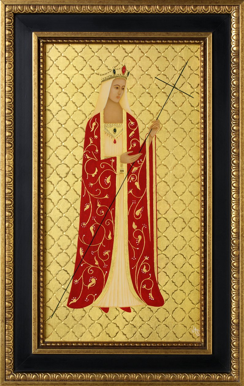 Santa Helena, 2014 (têmpera de ovo e ouro 24k sobre madeira) de Jodi Simmons