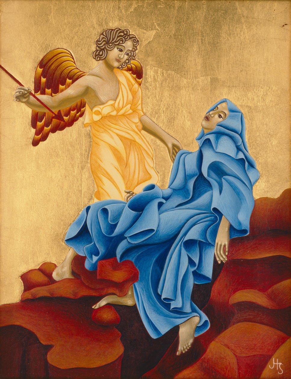 Santa Teresa de Ávila, 2004 (têmpera de ovo e ouro 24k sobre madeira) de Jodi Simmons