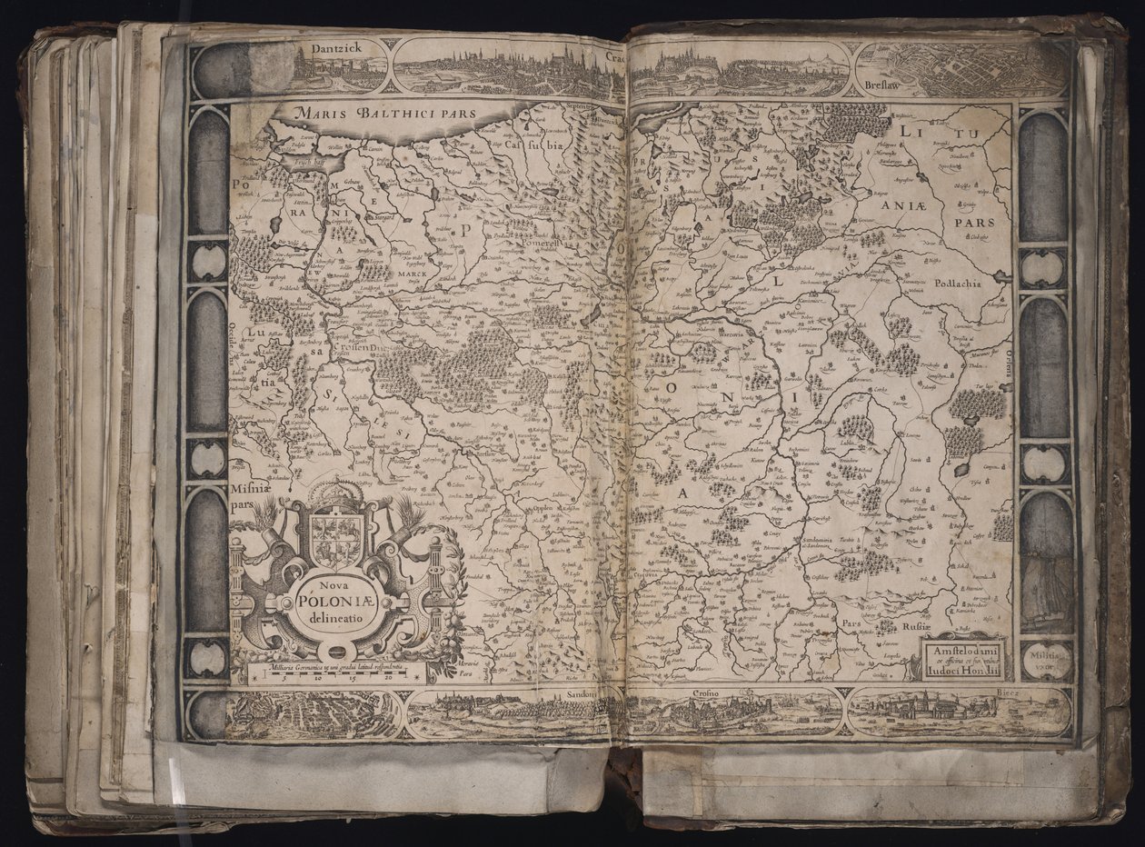 Novo Mapa polonês delimitação da Polónia, c. 1629-1630 de Jodocus Hondius