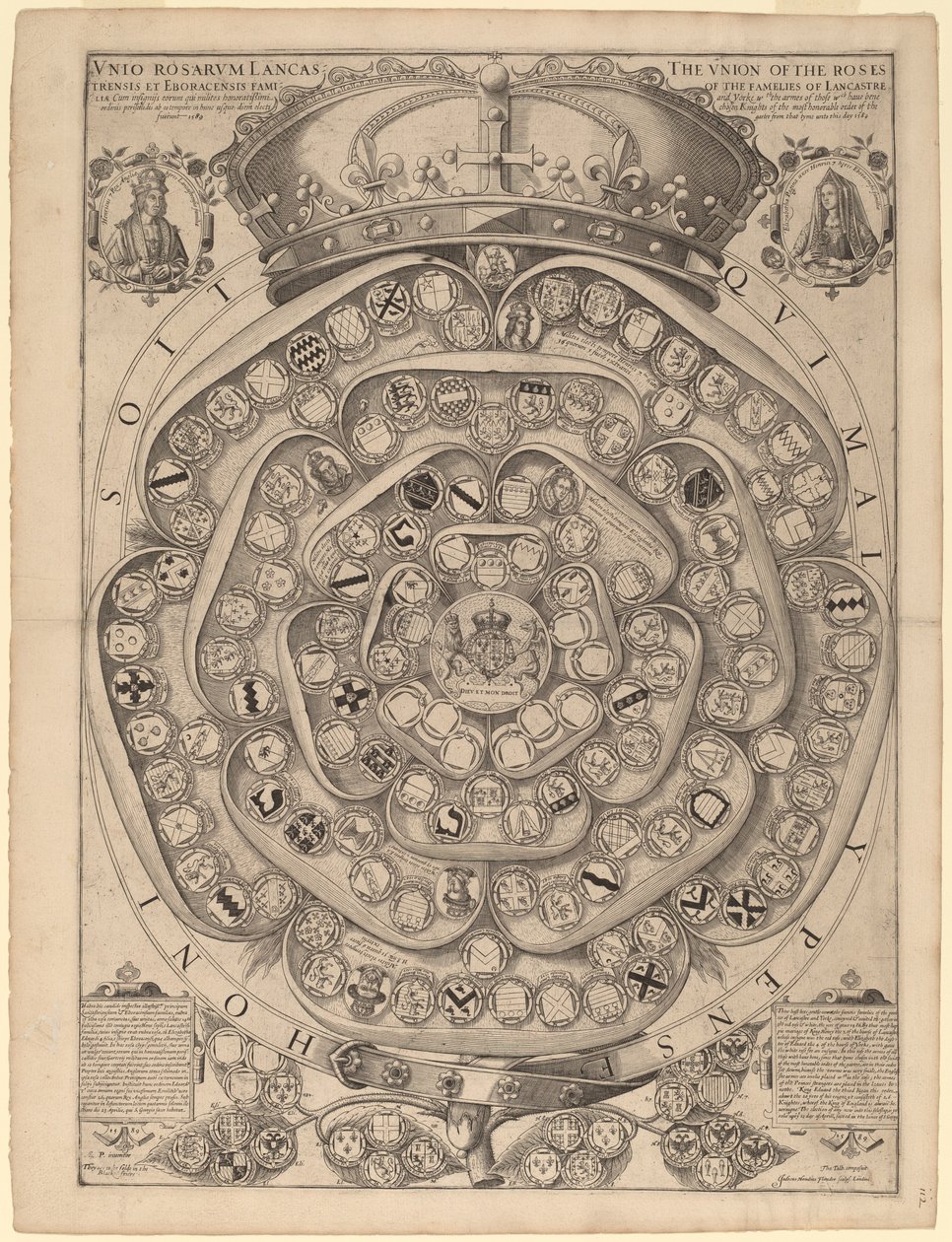 Rosa de Talbot: Um Registro dos Cavaleiros da Jarreteira, 1486-1589 de Jodocus Hondius I after Thomas Talbot