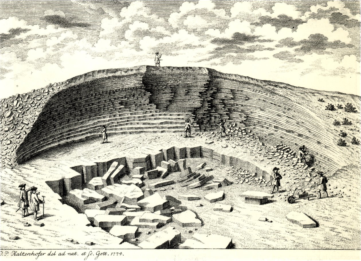 Pedreira perto de Göttingen, Baixa Saxônia, na sequência de Muschelkalk de Joel Paul Kaltenhofer