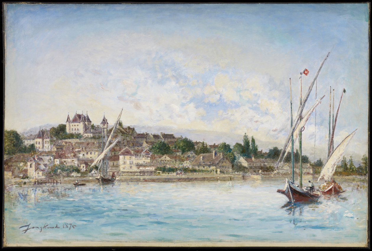 Paisagem do Lago Leman para Nyon, 1875 de Johan Barthold Jongkind